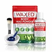 WAXED™ Body Wax Powder for Women Waxing Set | Instant Hair Removal | Papaya Enzyme Activator | Full Body Wax | 100g Powder + 100ml Activator | With Bowl, Spoon & Brush Included.(Pack of 1)
