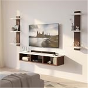 ESTANTERIA Tv Unit for Living Room 43 inch Engineered Wood Wall Mounted TV Entertainment Set Top Box Floating Stand with Shelves for Books Decorative Item Cabinet for Living Room, Bedroom (20DX73H)
