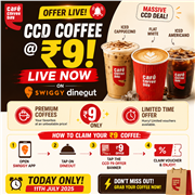 CCD Coffee for Just ₹9 on Swiggy Dineout – LIVE Now!