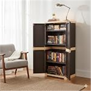 Cello Novelty Big Bookshelf, Brown & Beige | 2 Dustproof Doors | Space Saving Cupboard | Plastic Book Shelf | Multipurpose Book Shelf for Home, Office | Book Organizer for Library