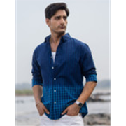 Powerlook Blue Ombre Checks Shirt