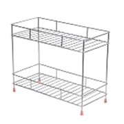Clazkit Stainless Steel 2-Tier Kitchen Rack, Spice Rack for Kitchen, Accent Shelf Countertop Rack Kitchen Pantry Storage Organizer, Kitchen Racks and Shelves Rack- 20D x 20W x 20H Centimeters