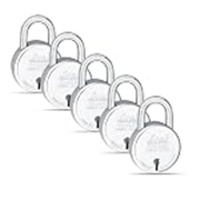 Link® 65mm New Round Padlocks 5Pcs Set | 50,000 Key Combinations | Made in India | Double Locking| Steel Body | Iron Lever | 3 Keys for Each Padlock