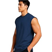 Men Solid Sleeveless T-Shirt with Crew Neck for Gym, Sports and Casual Wear