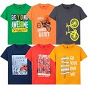 T2F Boy’s Cotton Printed Regular Fit T-Shirt (Pack of 6)