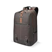 Gear Classic 4 19″/31L Medium Faux Leather Water Resistant Anti Theft Laptop Backpack | Casual Backpack | Daypack | Travel Backpack | College Bag For Men/Women (Brown – Black)