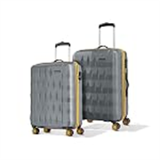 Aristocrat Comet Set of 2 (Cabin+Medium) Hard Case Trolley Bags, Grey | 8-Wheels, Durable Case, Spacious, Combination Lock, Sturdy Zipper, Lightweight Travel Luggage, 3-Year Global Warranty