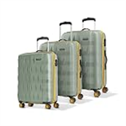 Aristocrat Comet Set of 3 (Cabin+Medium+Large) Hard Case Trolley Bags,Green | 8-Wheels, Durable Case, Spacious, Combination Lock, Sturdy Zipper, Lightweight Travel Luggage, 3-Year Global Warranty