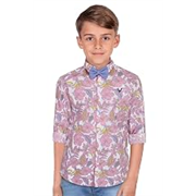Allen Solly Boys’ All-Over Print Party Shirt | Full Sleeve | Bow Tie Detail | Regular Fit | Festive & Special Occasion Wear