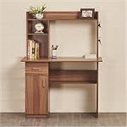 Home Centre | Quadro NXT Study Desk with Flap | Engineered Wood, Walnut Finish | Brown