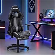 NiTHO ACE Gaming Chair with Foldable Footrest | Ergonomic Reclining Computer Desk Chair with Head & Lumbar Pillows, Adjustable Armrests, 135° Tilt, Swivel Office Chair for Gaming or Home Office, Black
