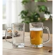 Table & Tale Americano Line 340 ml Beer Mug Set of 4 from Brazil | Crystal Clear Beer Mug | Ideal for Beer, Cocktails, Mocktails, Cold Drinks & Other Beverages