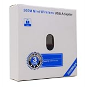 PremiumAV 500Mbps Mini USB Wireless Adapter Wi-Fi Dongle for Laptop PC Mac Chromebook Black High-Speed Network 802.11b/g/n
