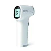 Contec Digital Infrared Forehead Thermometer Home — Non Contact Temperature Gun for Fever, 1 Second Reading, Backlit LCD, Fever Alert, Memory