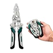 Foldable Wire Stripper Pliers with Cutting & Crimping Function, Multi-Function Electrician Hand Tool for Wire Stripping, Cable Cutting, Crimping and Electrical Repair