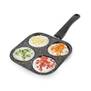 AADHIK Non-Stick Grill Pan Mini Pan Uttapam Tawa Aluminum Multi Snack Maker 4 Cavity, Pancake Maker (Black)