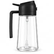 2 in 1 Glass Oil Sprayer Bottle 500 ml with Pouring and Spray Nozzle, Cooking Oil Dispenser for Air Fryer, Salad, BBQ, Roasting, Baking, Grilling and Everyday Kitchen Preparation, Kitchen Pouring Use