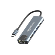 Amazon Basics 5-in-1 Hub Multiport Adapter, USB Type-C..