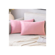 Pack of 2, Velvet Soft Solid Decorative Rectangular Thr..