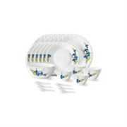 Larah by Borosil Nina Fluted Series Opalware Dinner Set..