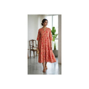 Kachcha Dhaga Women Ethnic Dress Red, Orange Ankle Leng..