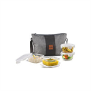 CELLO Glassy Square Lunch Box with Jacket For Office, T..